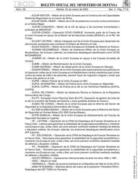 Barra Personalizada para Distintivo de Mantenimiento de Paz