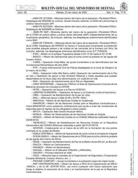 Barra Personalizada para Distintivo de Mantenimiento de Paz