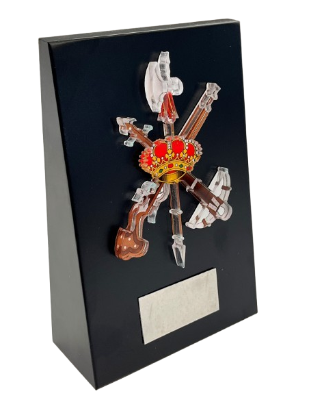 Personaliza tu Cuña de Madera escudo Metacrilato