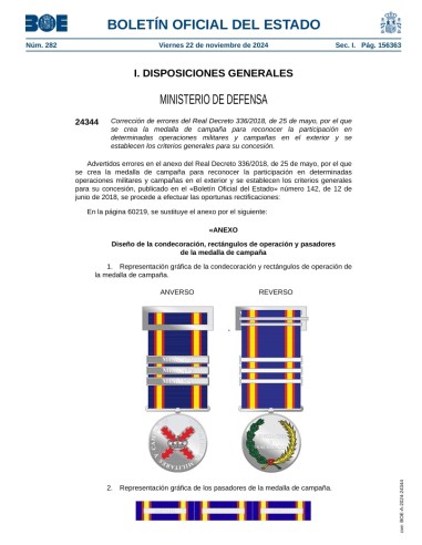 Barra para Medalla Misión de la Campaña 2018