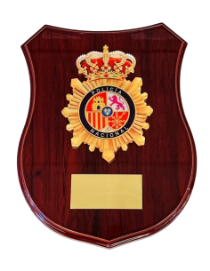 Metopa de Madera con escudo Metacrilato Policía Nacional