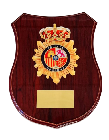 Metopa de Madera con escudo Metacrilato Policía...