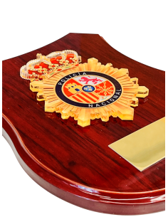 Metopa de Madera con escudo Metacrilato Policía Nacional 2
