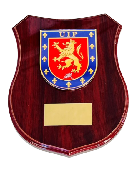 Metopa de Madera con escudo Metacrilato Policía Nacional UIP
