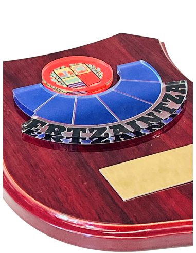 Metopa de Madera con escudo Metacrilato Ertzaintza
