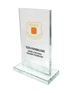 Metopa de cristal Personalizada Mossos D´escuadra 15x10cm