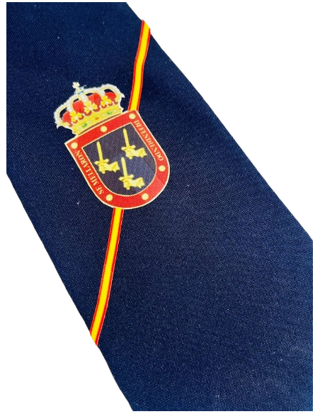 Corbata con nudo Azul Marino caballero Hermandad de Veteranos de las Fuerzas Armadas