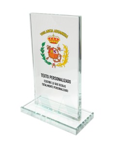 Metopa de cristal Personalizada Vigilancia Aduanera 15x10cm