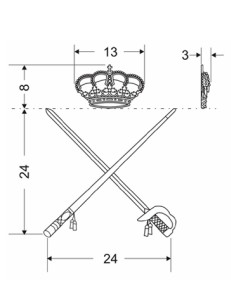 Emblema de Solapa de General Ejército Español con Corona(Par) 2