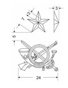 Emblema de Solapa Cuello Infantería de Estado Mayor ( Par) 2