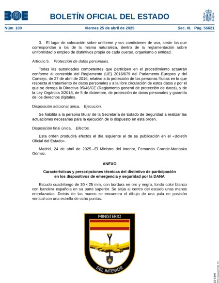 Distintivo Honorífico Participación DANA 2024 - 2D