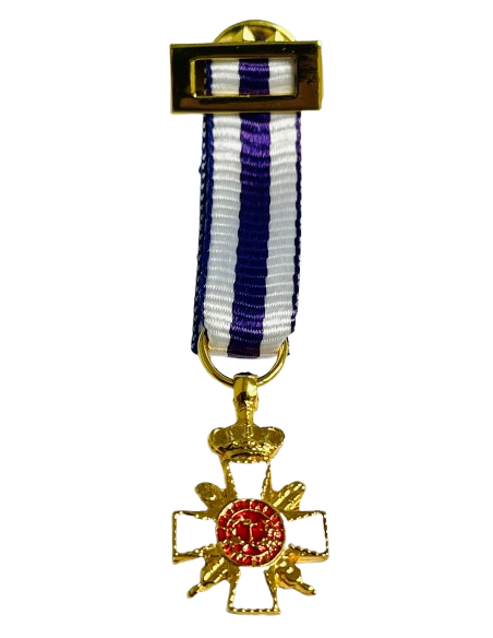 Medalla miniatura Cruz Fidelitas Tercera Clase 15 años servicio Bronce