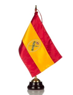 Bandera seda Guardia Civil con Peana de madera 