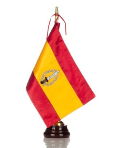 Bandera seda GOE con Peana de madera 